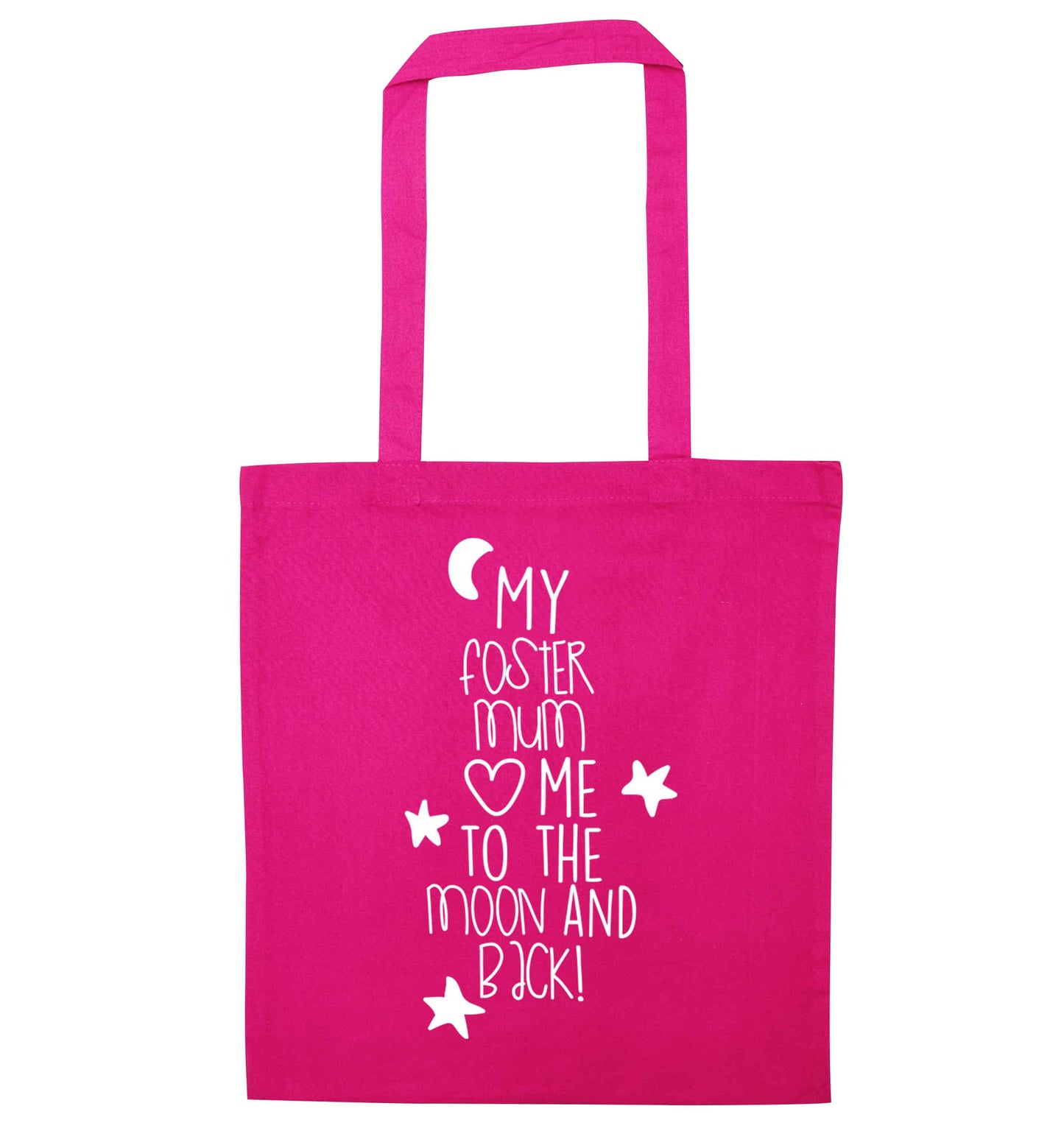 My foster mum loves me to the moon and back pink tote bag