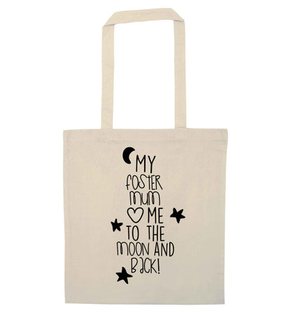 My foster mum loves me to the moon and back natural tote bag