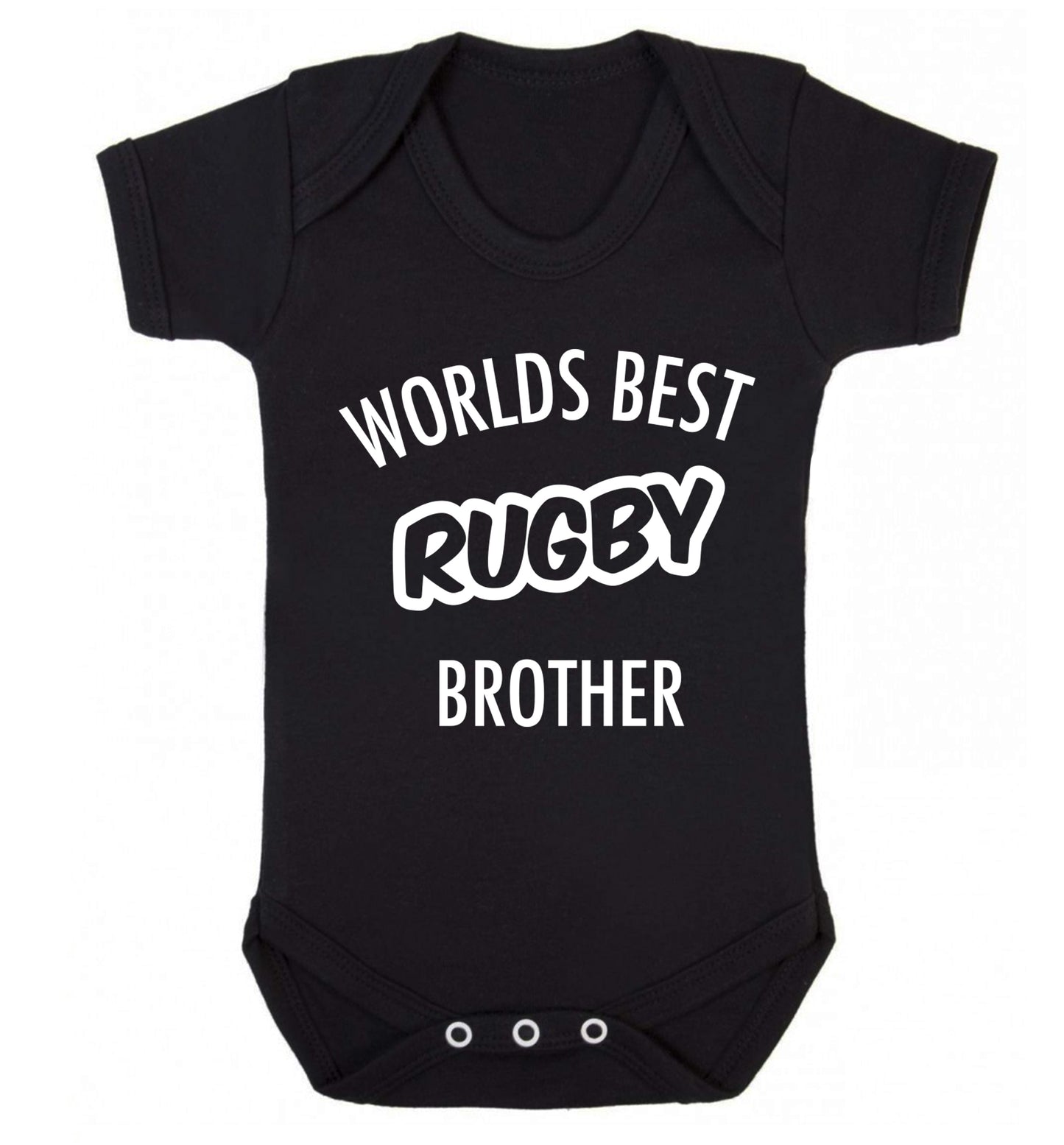 Worlds best rugby brother Baby Vest black 18-24 months