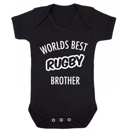 Worlds best rugby brother Baby Vest black 18-24 months