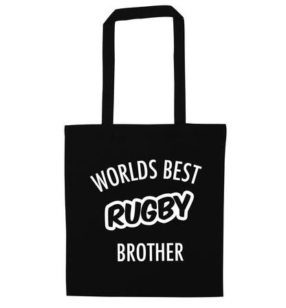 Worlds best rugby brother black tote bag