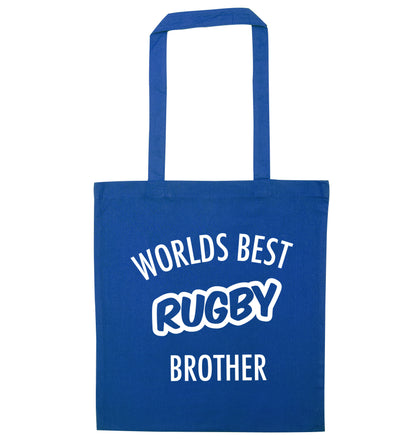Worlds best rugby brother blue tote bag