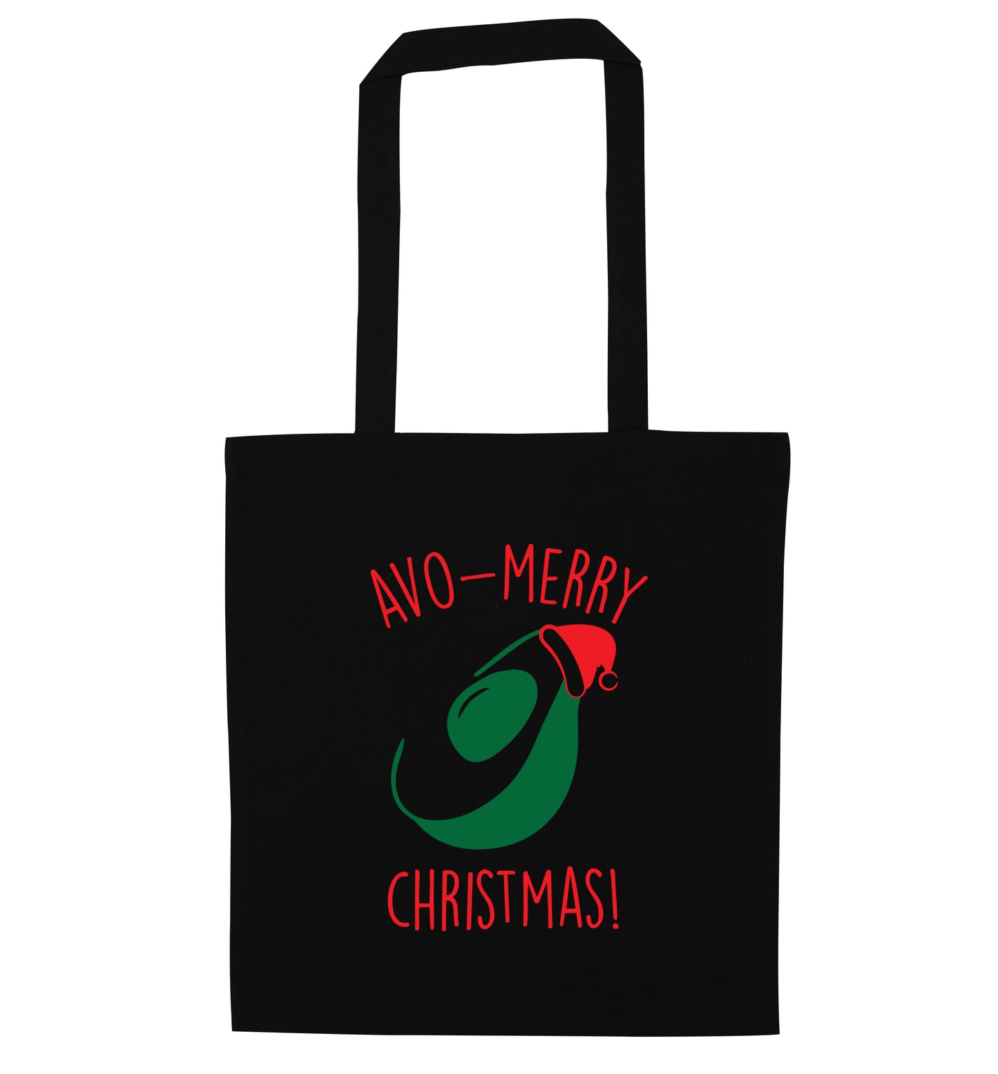 Avo-Merry Christmas black tote bag