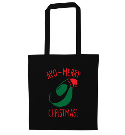 Avo-Merry Christmas black tote bag