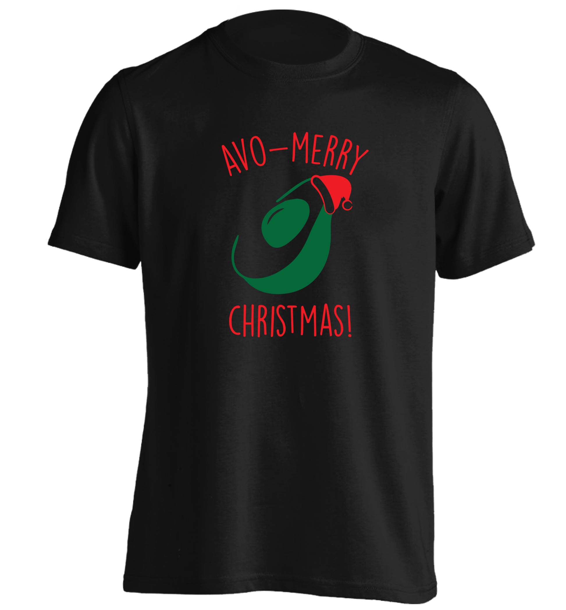 Avo-Merry Christmas adults unisex black Tshirt 2XL