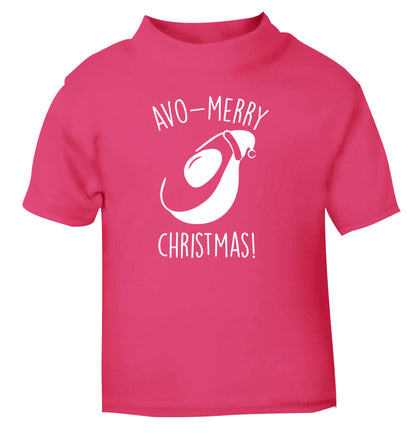 Avo-Merry Christmas pink Baby Toddler Tshirt 2 Years