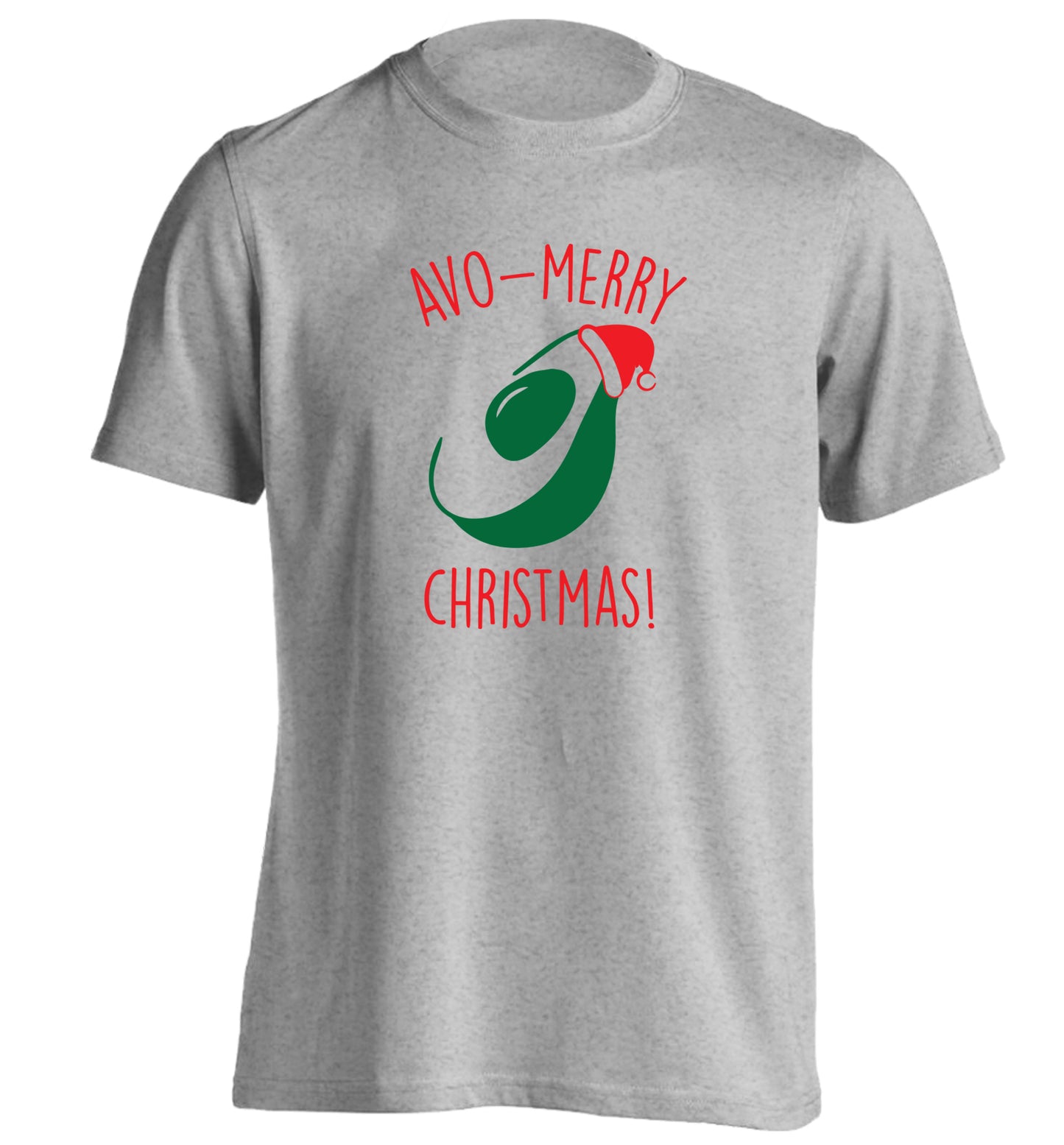Avo-Merry Christmas adults unisex grey Tshirt 2XL