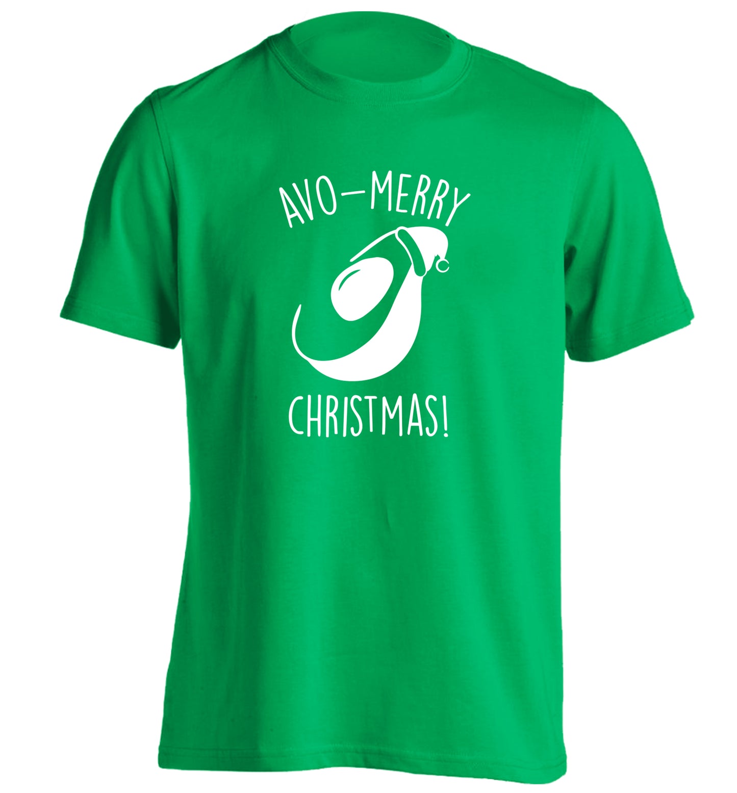 Avo-Merry Christmas adults unisex green Tshirt 2XL