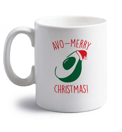 Avo-Merry Christmas right handed white ceramic mug 