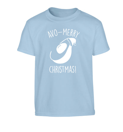 Avo-Merry Christmas Children's light blue Tshirt 12-13 Years
