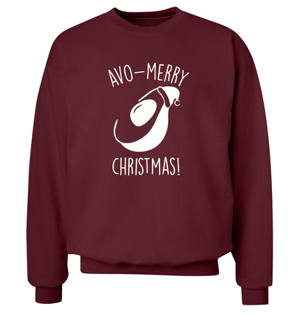 Avo-Merry Christmas Adult's unisex maroon Sweater 2XL