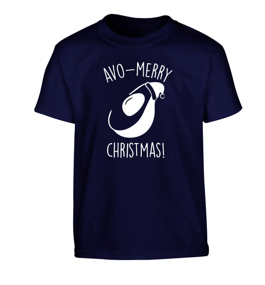 Avo-Merry Christmas Children's navy Tshirt 12-13 Years