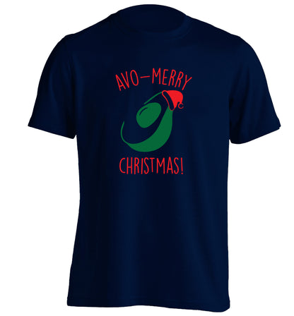 Avo-Merry Christmas adults unisex navy Tshirt 2XL
