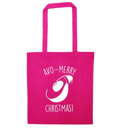 Avo-Merry Christmas pink tote bag