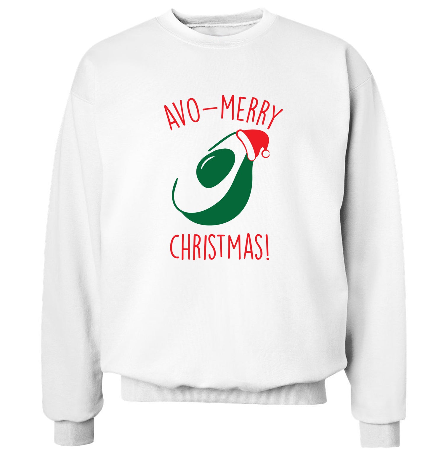 Avo-Merry Christmas Adult's unisex white Sweater 2XL