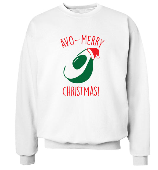 Avo-Merry Christmas Adult's unisex white Sweater 2XL
