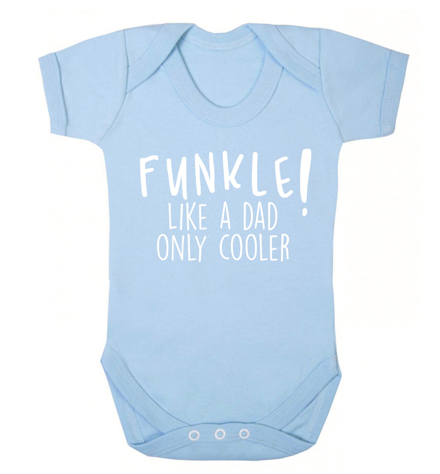 Funkle Like a Dad Only Cooler Baby Vest pale blue 18-24 months