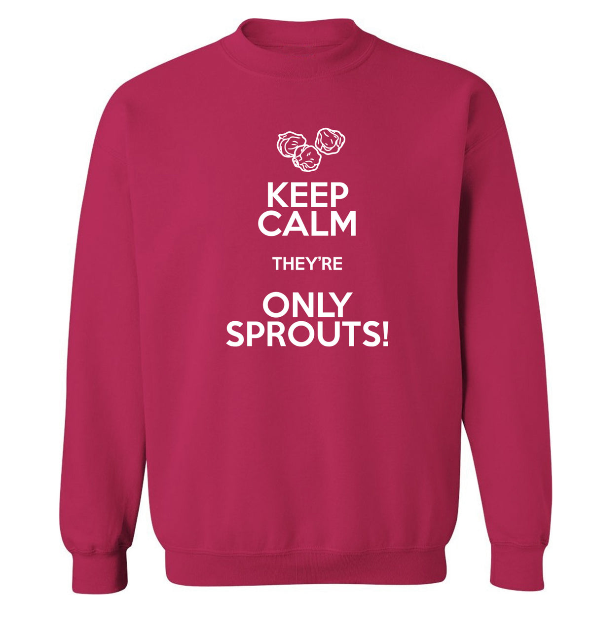 Keep calm they're only sprouts Adult's unisex pink Sweater 2XL
