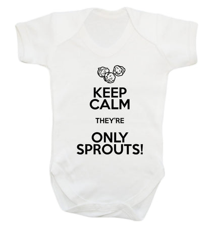 Keep calm they're only sprouts Baby Vest white 18-24 months