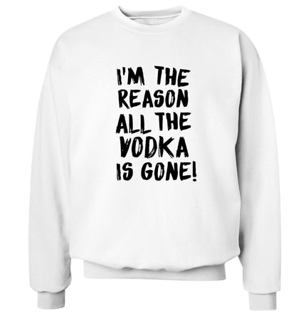 I'm the reason all the tequila is gone Adult's unisex white Sweater 2XL