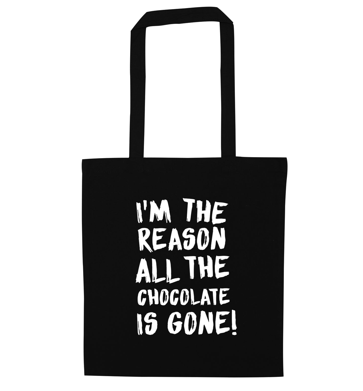 I'm the reason all the eggnog is gone black tote bag