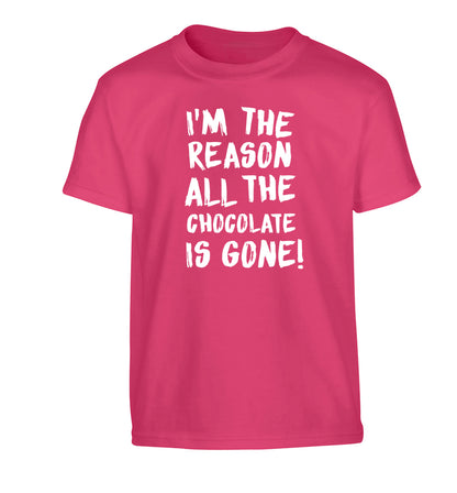 I'm the reason all the eggnog is gone Children's pink Tshirt 12-13 Years