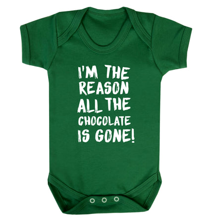 I'm the reason all the eggnog is gone Baby Vest green 18-24 months