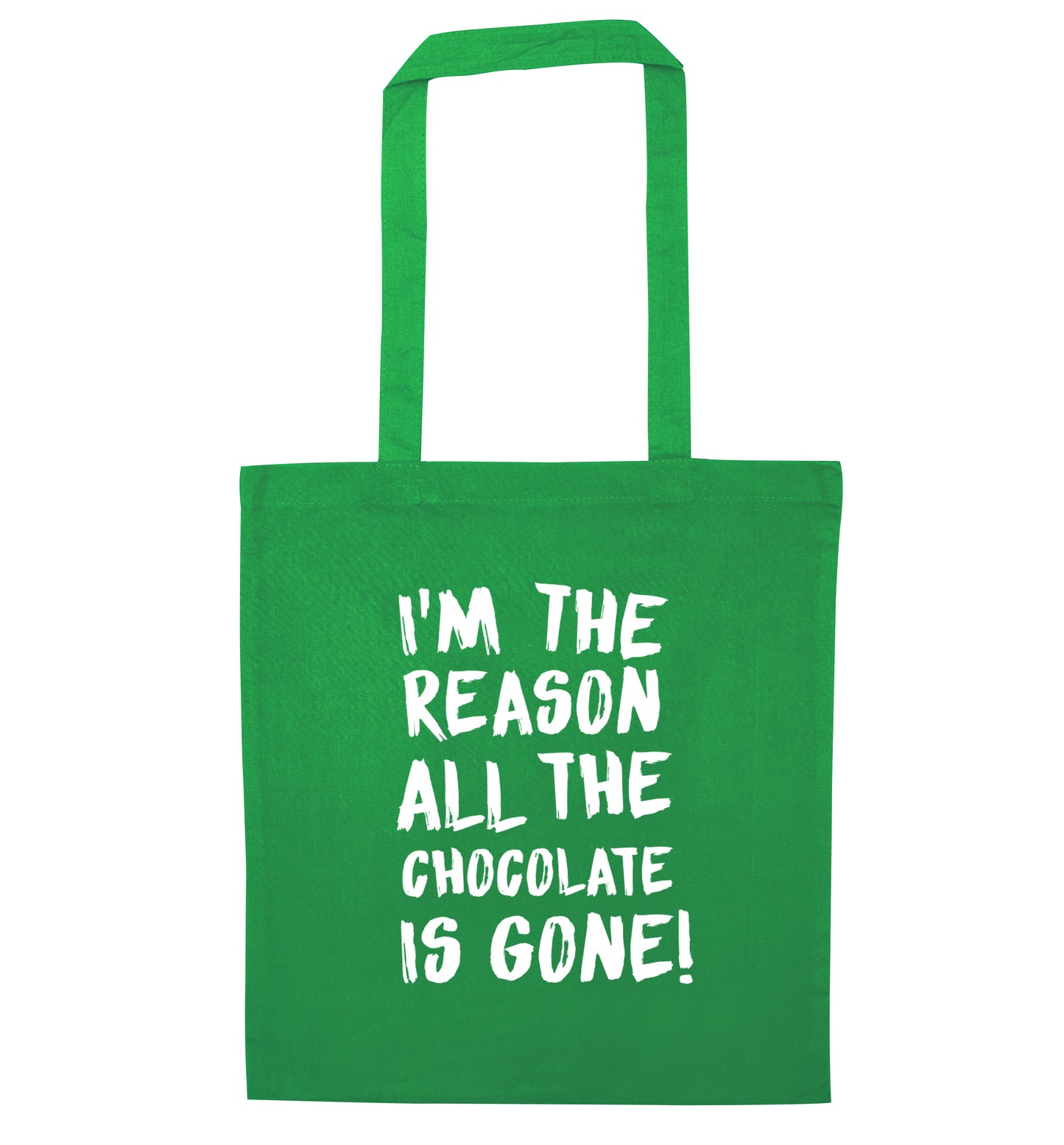 I'm the reason all the eggnog is gone green tote bag