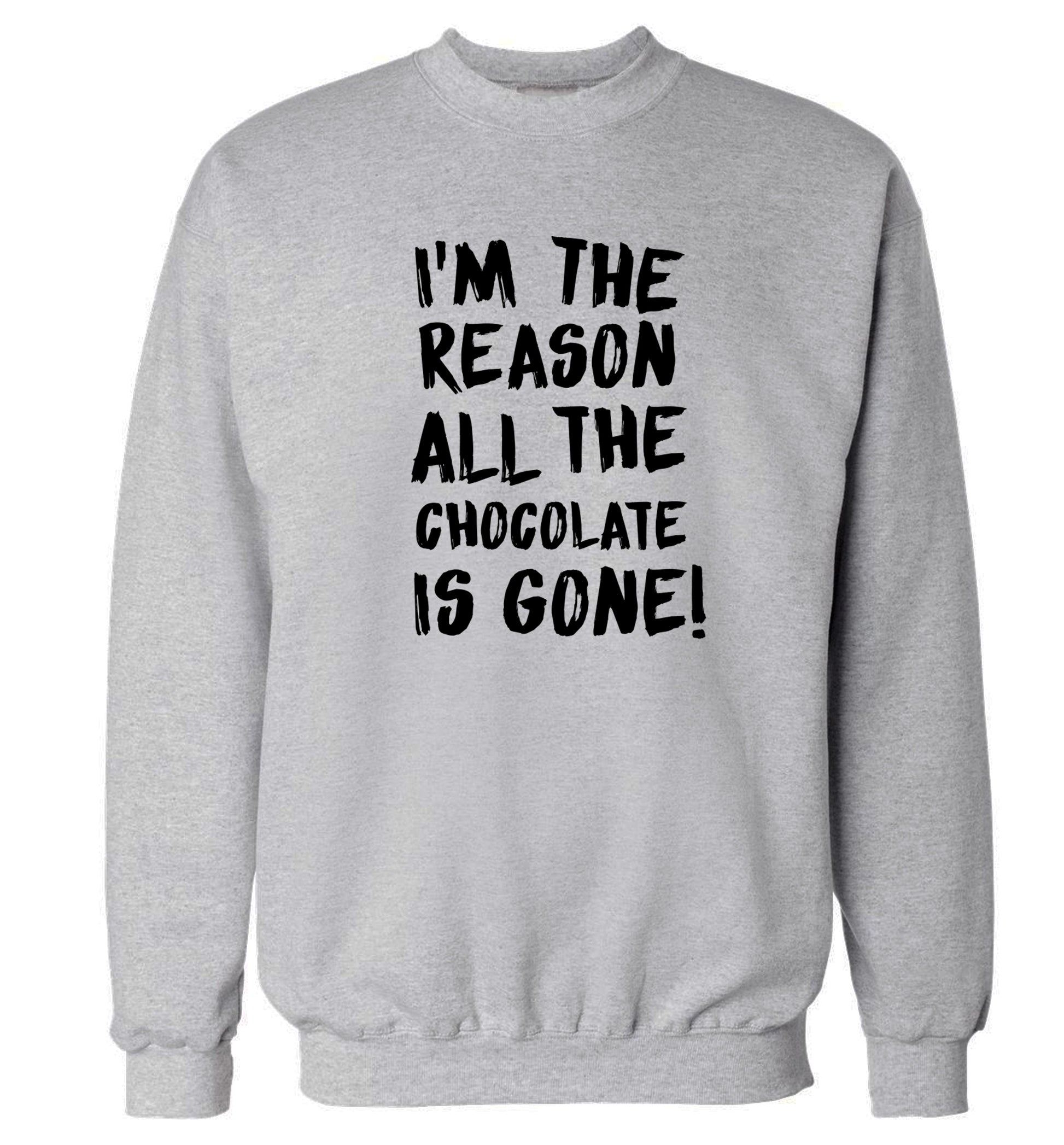 I'm the reason all the eggnog is gone Adult's unisex grey Sweater 2XL