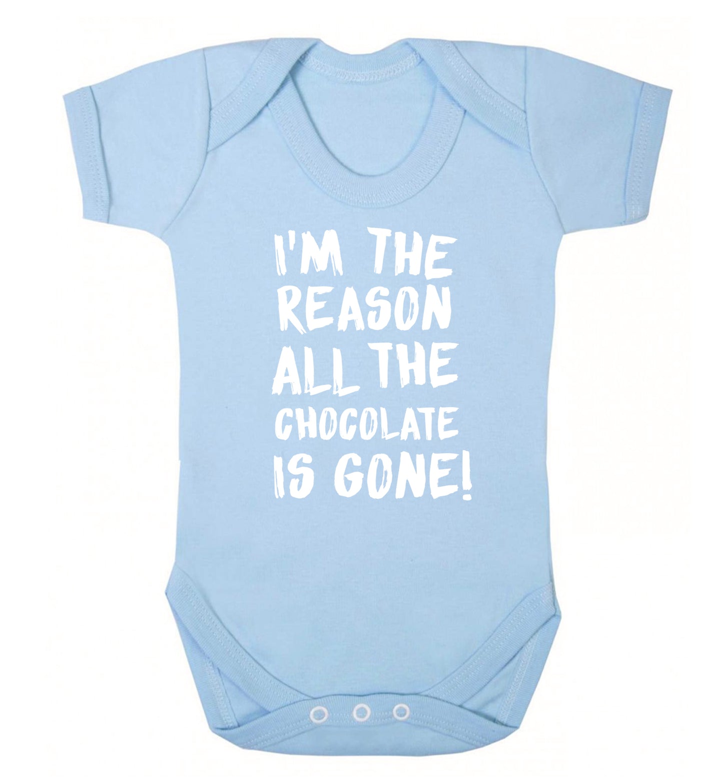I'm the reason all the eggnog is gone Baby Vest pale blue 18-24 months