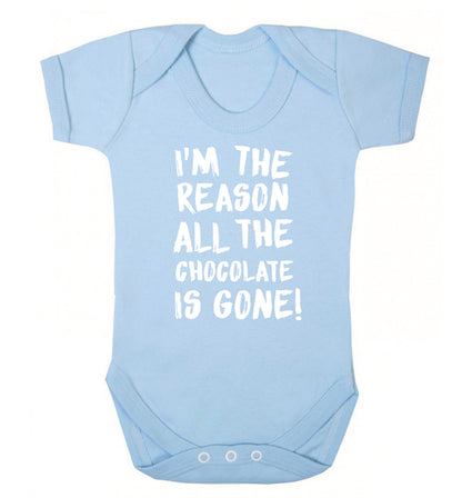 I'm the reason all the eggnog is gone Baby Vest pale blue 18-24 months