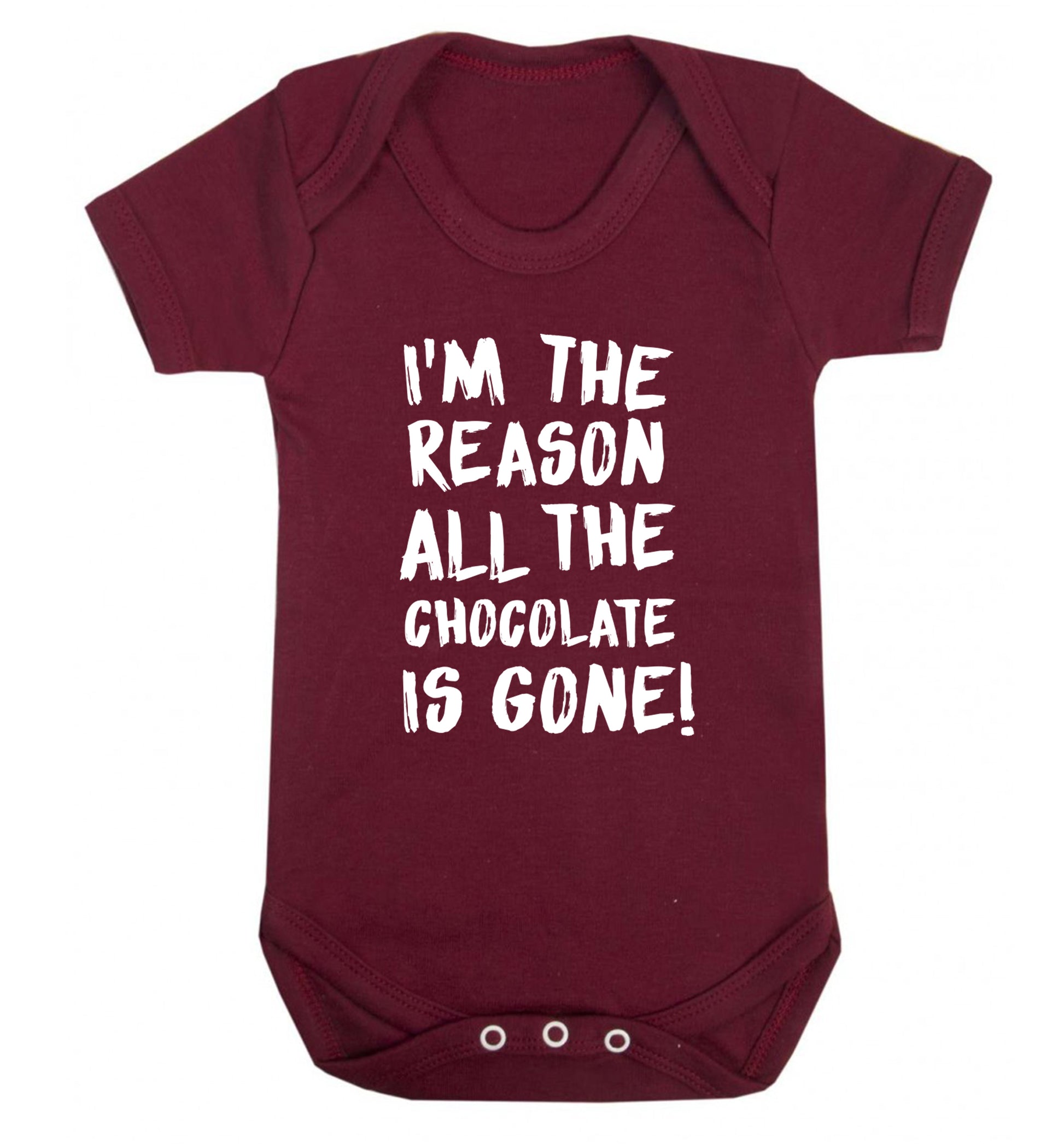 I'm the reason all the eggnog is gone Baby Vest maroon 18-24 months
