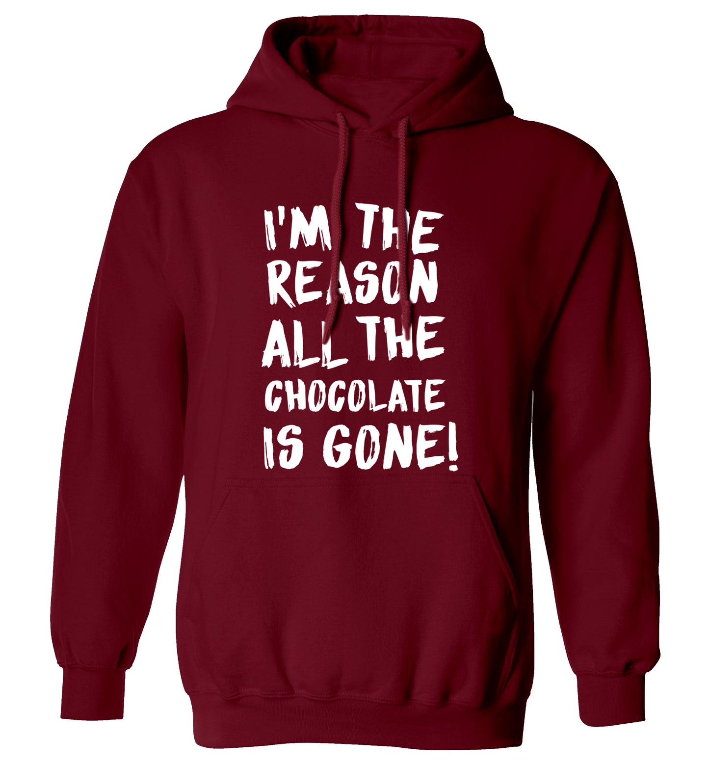 I'm the reason all the eggnog is gone adults unisex maroon hoodie 2XL