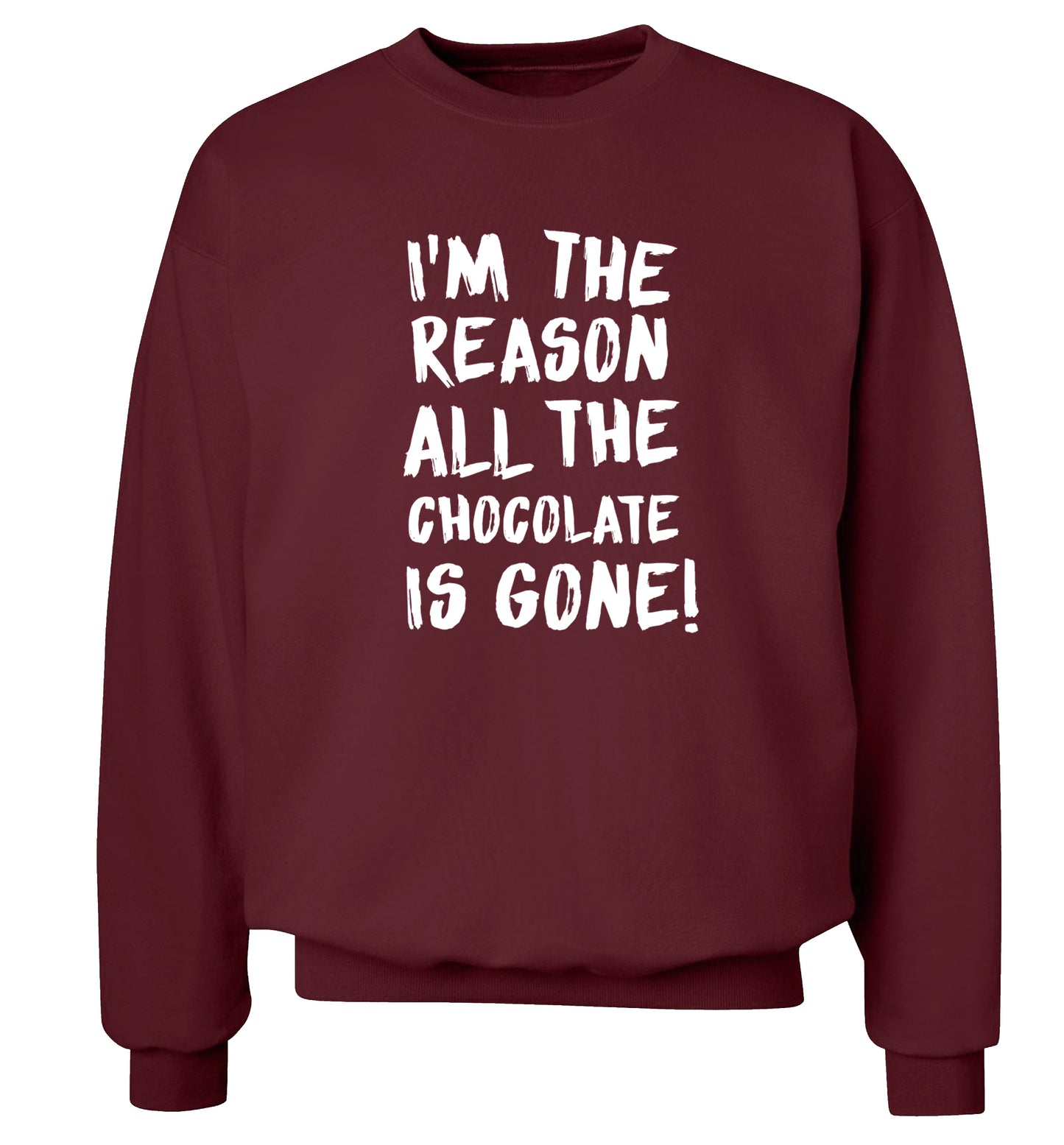 I'm the reason all the eggnog is gone Adult's unisex maroon Sweater 2XL