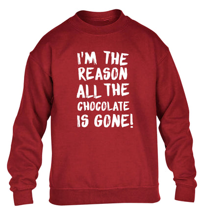I'm the reason all the eggnog is gone children's grey sweater 12-13 Years
