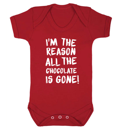 I'm the reason all the eggnog is gone Baby Vest red 18-24 months