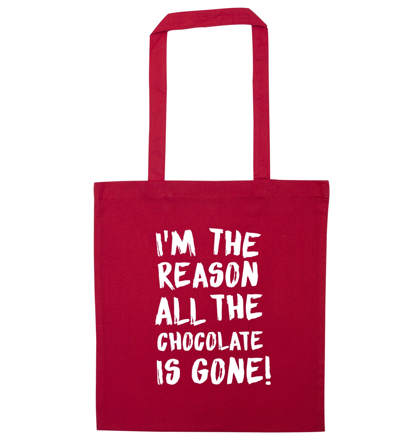 I'm the reason all the eggnog is gone red tote bag