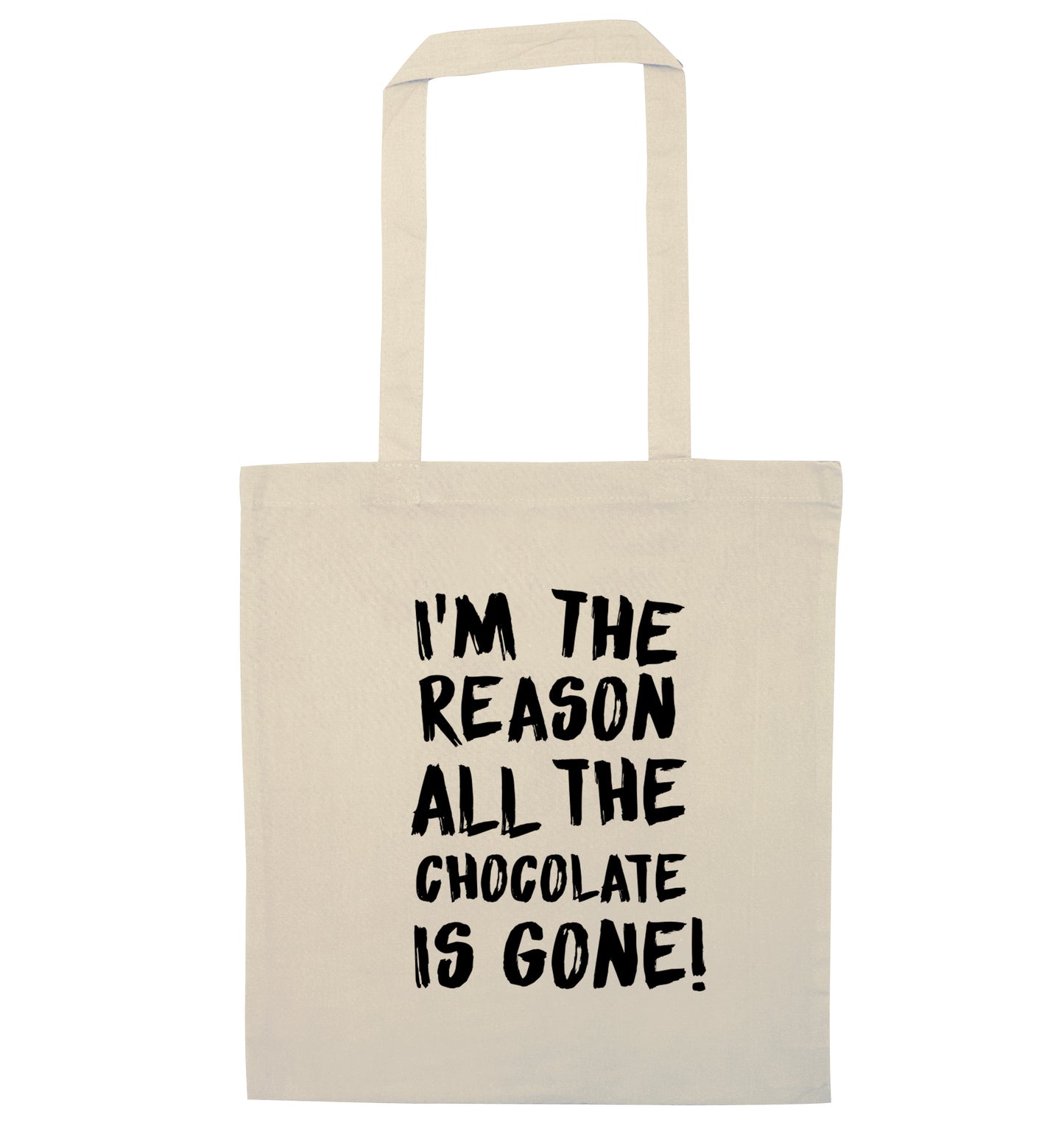 I'm the reason all the eggnog is gone natural tote bag