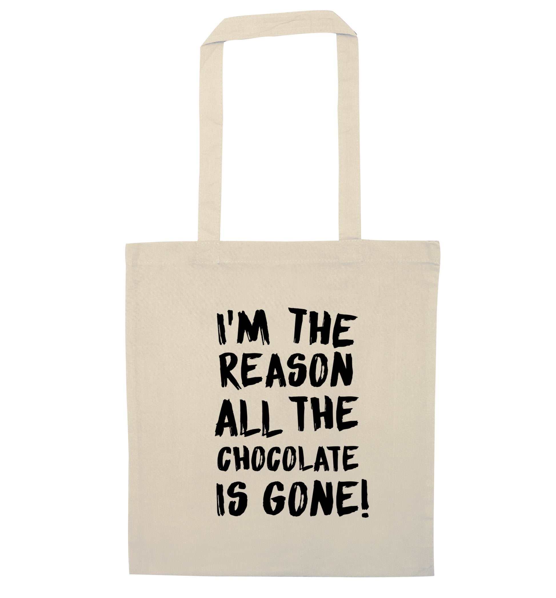 I'm the reason all the eggnog is gone natural tote bag