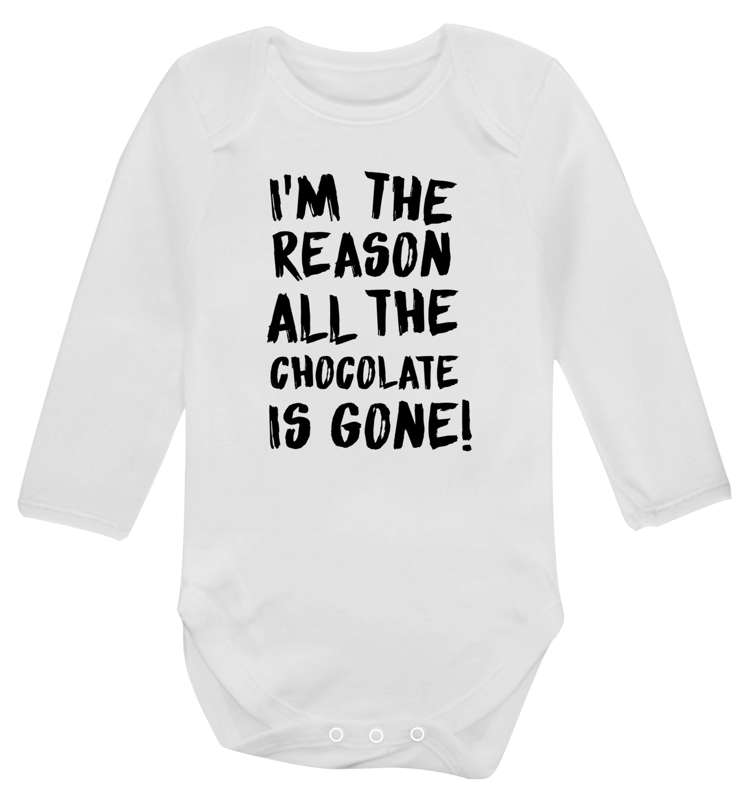 I'm the reason all the eggnog is gone Baby Vest long sleeved white 6-12 months
