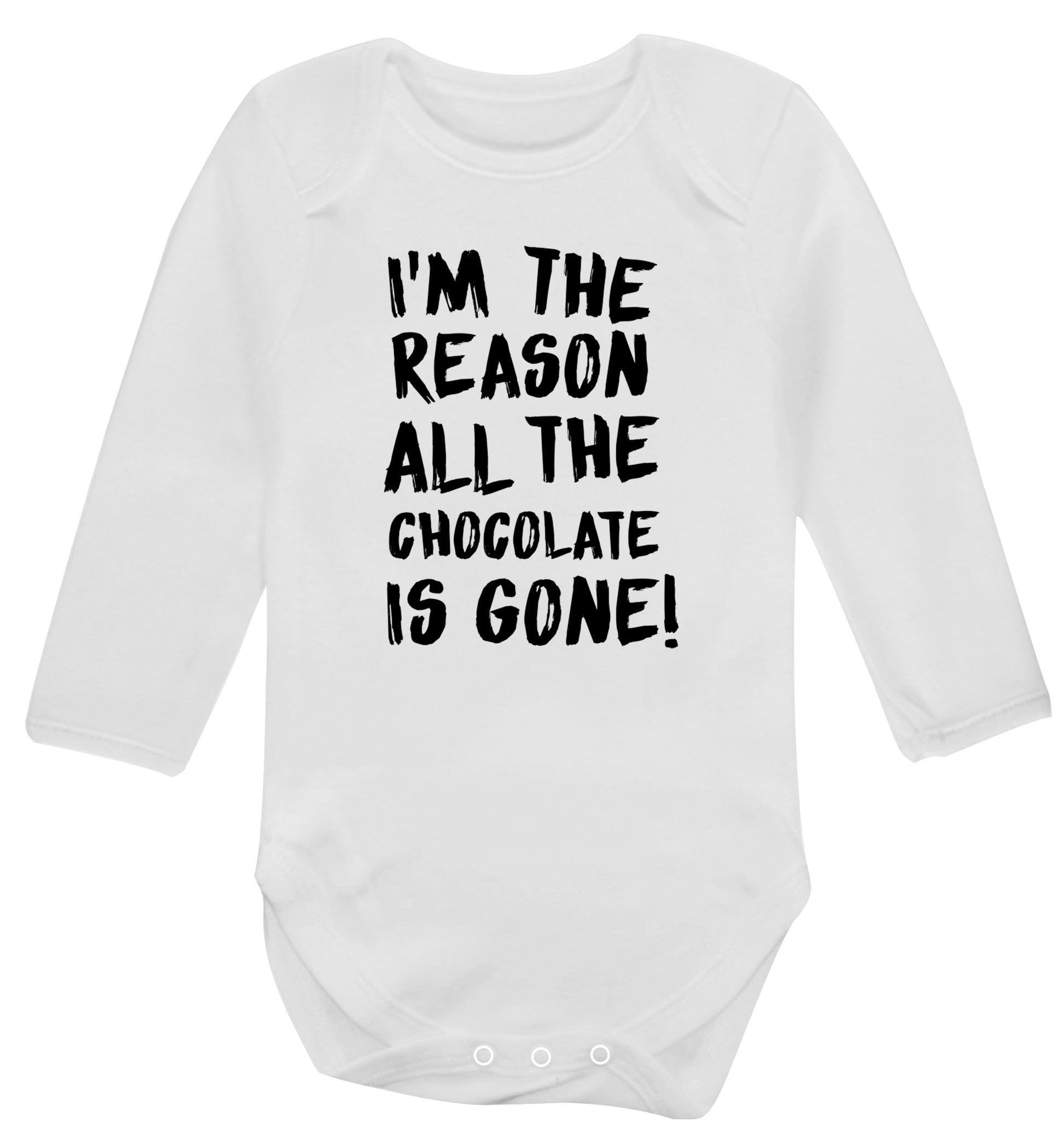 I'm the reason all the eggnog is gone Baby Vest long sleeved white 6-12 months