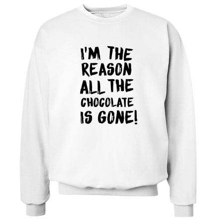 I'm the reason all the eggnog is gone Adult's unisex white Sweater 2XL