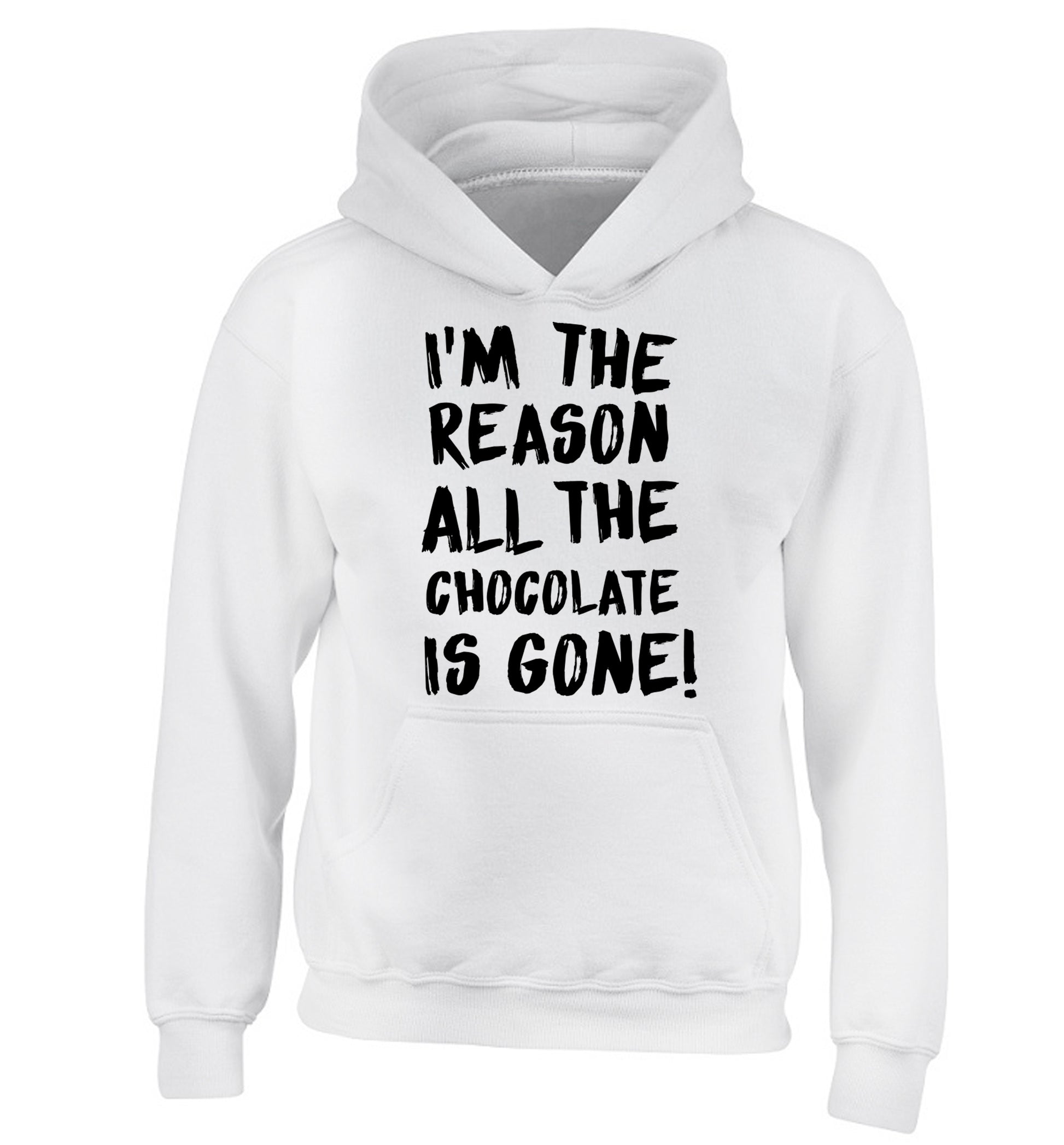 I'm the reason all the eggnog is gone children's white hoodie 12-13 Years