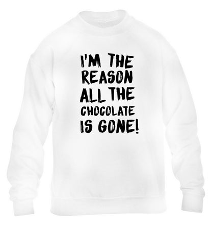 I'm the reason all the eggnog is gone children's white sweater 12-13 Years