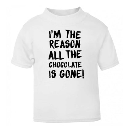 I'm the reason all the eggnog is gone white Baby Toddler Tshirt 2 Years