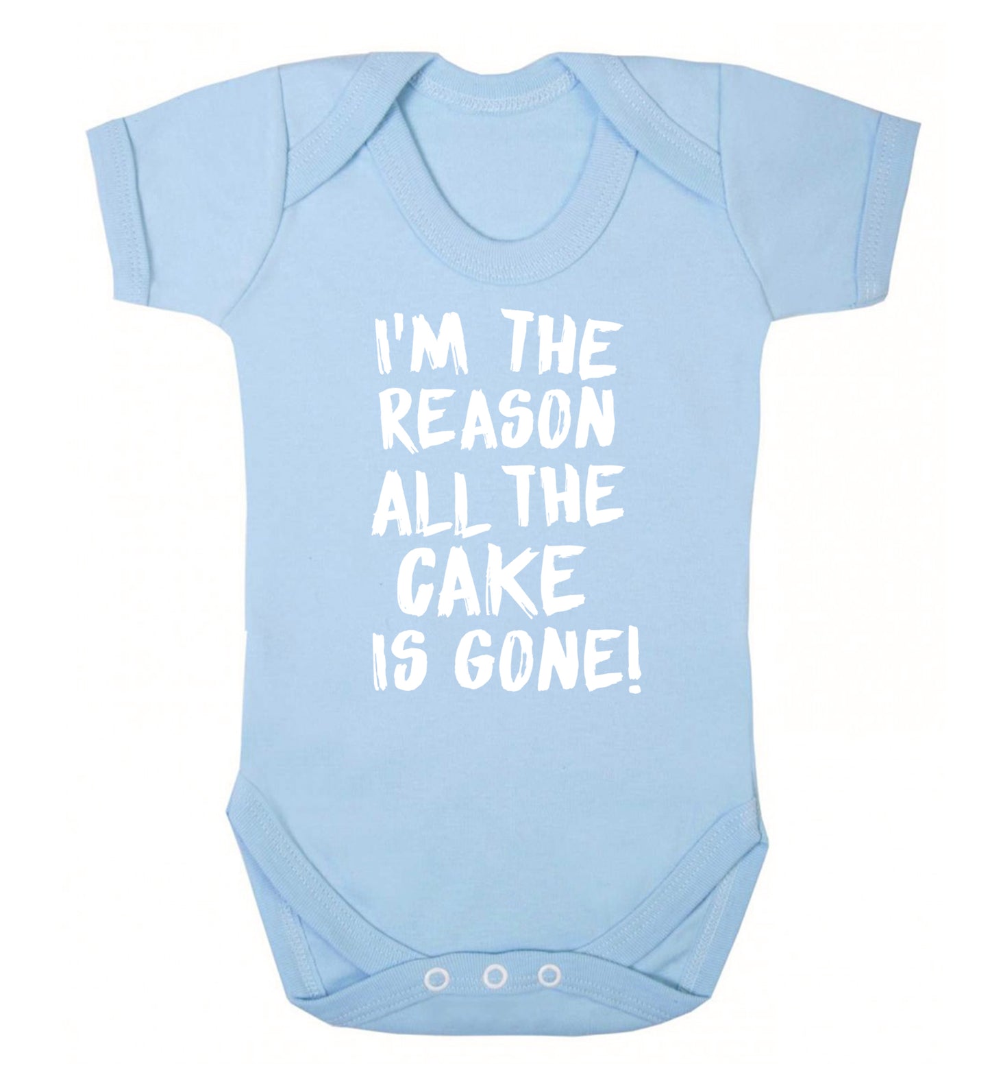 I'm the reason all the cake is gone Baby Vest pale blue 18-24 months