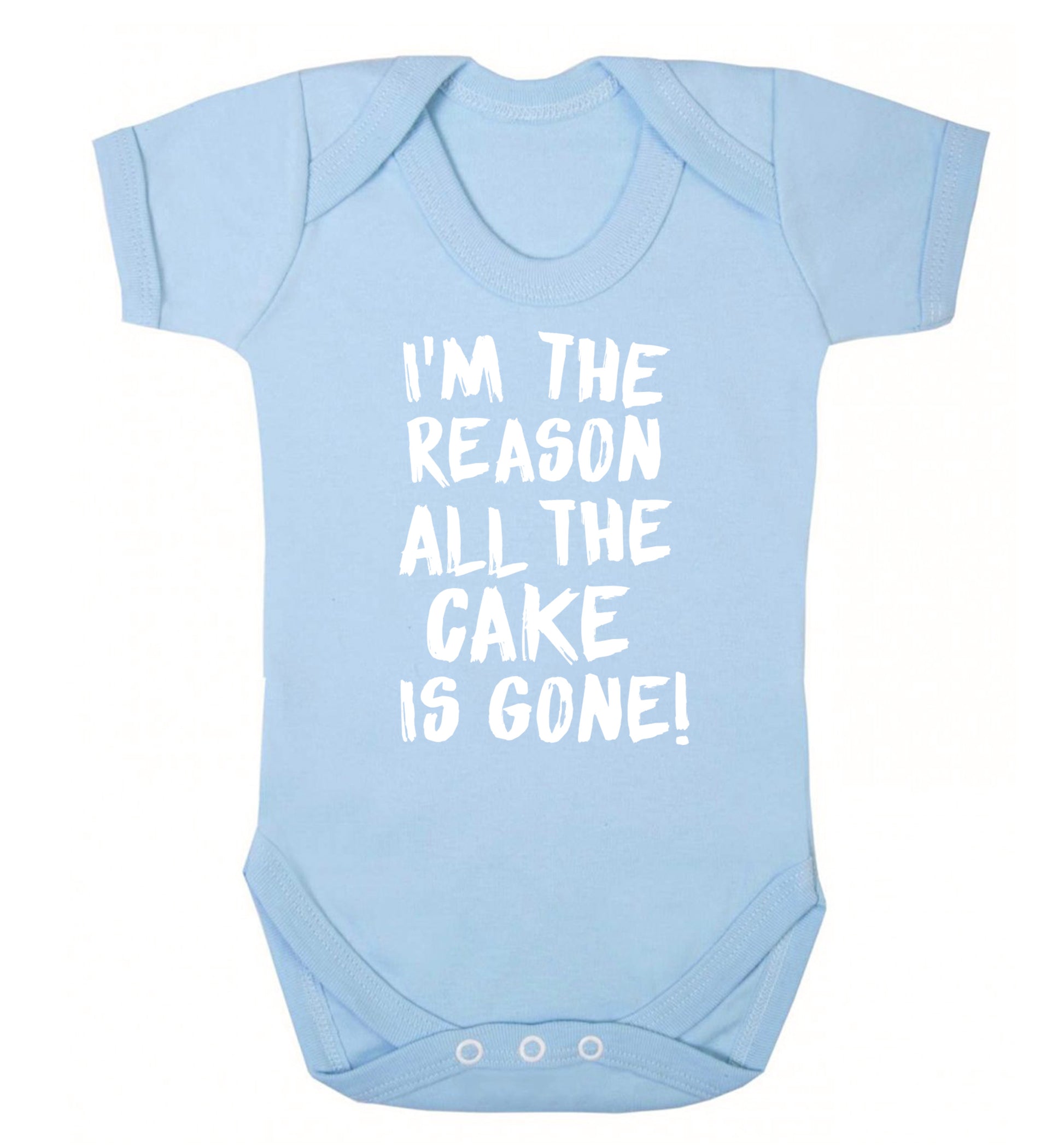 I'm the reason all the cake is gone Baby Vest pale blue 18-24 months