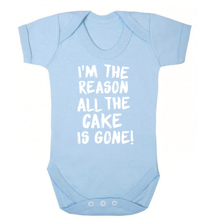 I'm the reason all the cake is gone Baby Vest pale blue 18-24 months