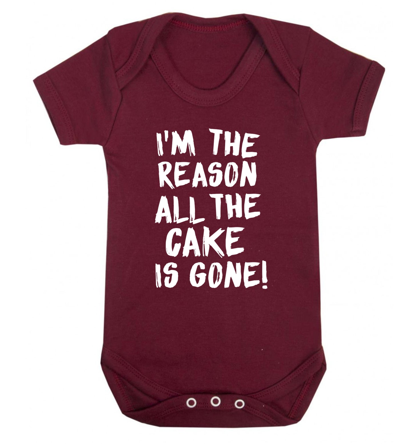 I'm the reason all the cake is gone Baby Vest maroon 18-24 months