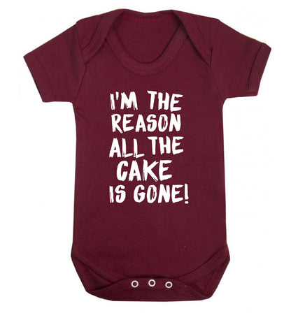 I'm the reason all the cake is gone Baby Vest maroon 18-24 months